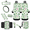 Cactus Pattern, variant on HUIACONG Car Seat Cover Set, with Armrest Cushion Car Cup Coasters, 14 Pack Personalized Design Suitable for Vans Automotive Sunflower
