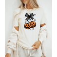 thumbnail image 2 of Halloween Jack-O-Lantern Pumpkin With Black Bow Shirt for Women, Teens & Girls Spooky Season Tee Natural Shirt Adult X-Large, 2 of 4