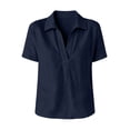 thumbnail image 5 of Women's Casual Loose Plain V-Neck Pullover Top for Everyday Wear, 5 of 7