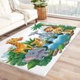 thumbnail image 2 of Elephant Giraffe Area Rug 6X8 Living Room, Cartoon Animal Rugs for Bedroom,Rug Decorations, Cute Cartoon Animal Carpets Fluffy Washable, Soft Ultra-Thin Non Shedding Non Slip Non Toxic Area Rug, 2 of 7