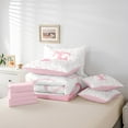 thumbnail image 5 of Erosebridal Kawaii Bowknot Bedding Sets Twin Size, Initial F Comforter Sets with Sheets, Romantic Initial A-Z Decor, Reversible, 5 of 6