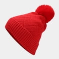 thumbnail image 4 of MIASHUI Unisex Autumn Winter Outdoor Cold Protection Warm Hat, Gloves, and Scarf Three-Piece Set, Solid Color Knit Scarf Set Red, 4 of 6