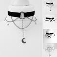 thumbnail image 5 of Choker Necklace Multi Chains Gothic Style,Short Moon Shape Hollow Out Women Necklace, 5 of 6