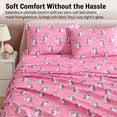 thumbnail image 5 of THD Pink Unicorn Printed Kids Bed Sheets - 4 Piece - Patterned Girls Bed Sheet Set - Wrinkle Resistant & Ultra Soft - Fits Mattresses up to 15 Inches Deep - Full, 5 of 6