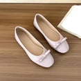 thumbnail image 5 of Samdudou Ballet Flats for Women Closed Toe Slip On Classic Round Front Delicate Small Bowknot Detail Smooth Faux Leather Minimalist Dressy Casual Office Work Everyday Shoes, 5 of 9