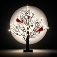 thumbnail image 3 of Vintage Glowing Tree with Cardinals, 21 Inch LED Mini White Birch Tree with Berries, Lighted Tabletop Birch Ornament with Red Birds for Holiday Home Xmas Decor and Seasonal Display(2pcs), 3 of 8