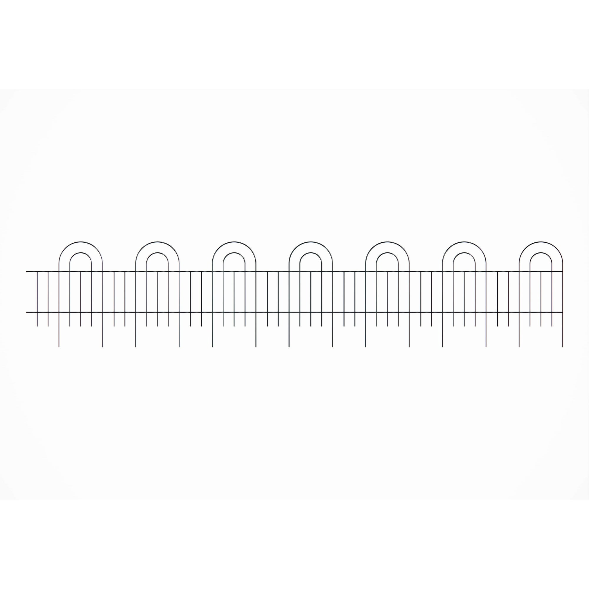 Holaki 14 Panels Decorative Outdoor Garden Fence for Yard 24in(H) X 20.4ft(L) Animal Barrier Fencing Galvanized Rustproof Metal Landscape Wire Fencing Patio Fences Moveable Flower Bed Border Black