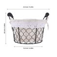 thumbnail image 2 of ELAYARD Round Iron Bread Basket with Handle and Protective Fabric Liner for Kitchen and Table, 2 of 6