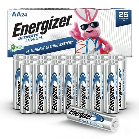 Energizer Ultimate Lithium AA Batteries (24 Pack), Double A Batteries