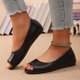 thumbnail image 4 of Mujeres Zapatos de Caminar Estilo Peep Toe Ligero Cuña Sandalias, Zapatos Casuales de las Mujeres Más Tamaño Brillante Cuero Primavera Verano, 4 of 9