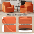thumbnail image 4 of YODOLLA Swivel Armchair, Nursery Fabric Accent Chair,360° Rotating Metal Base, Orange, 4 of 8