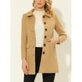 thumbnail image 5 of INSPIRE CHIC Women's Peter Pan Collar Single Breasted Mid Length Overcoat, 5 of 7