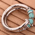 thumbnail image 3 of Tibetan silver, twisted, 2-layer adjustable Rimous green turquoise bracelet, 3 of 3