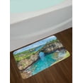 thumbnail image 2 of Colorful Bath Mat, Landscape Image of Rocky Coastline at Nusa Penida Indonesia Malay Archipelago, Plush Bathroom Decor Mat with Non Slip Backing, 29.5" X 17.5", Multicolor, by Ambesonne, 2 of 2