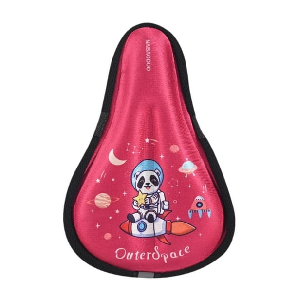 Funda de cojín para asiento de bicicleta para niños, funda de sillín de bicicleta, pequeña deportiva de silicona con espuma viscoelástica, almohadilla Rojo