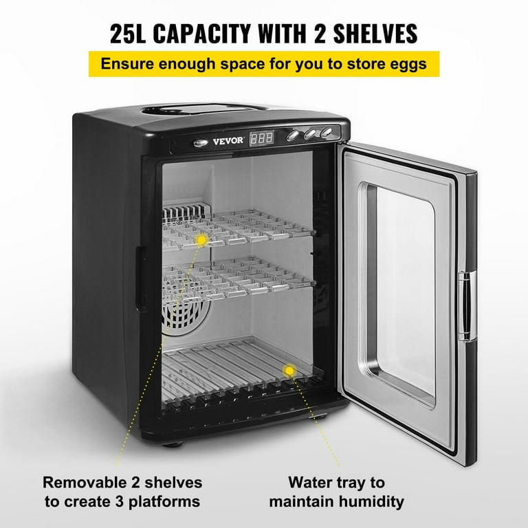 Black 25L Reptile Egg Incubator - Digital Cooling & Heating (5-60