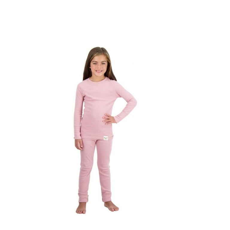 4-Piece 100% Organic Cotton Rib Knit Pajama Sets for Boys & Girls, Pin – Sleep  On It Kids