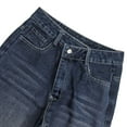 thumbnail image 5 of Luwomo Jeans for Womens Straight Leg Wide Leg Long High Waist Unique Design Trousers Stretch Daily Wear Denim Pants Dark Blue,L, 5 of 6