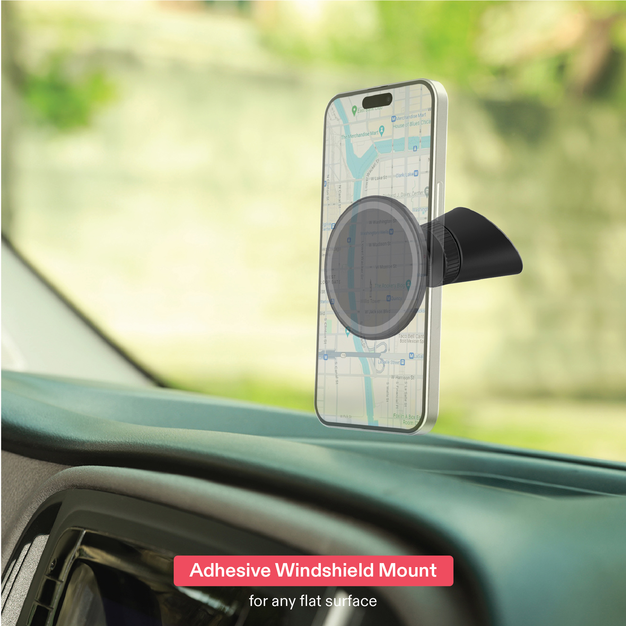 onn Magnetic Car Vent/Dash Phone Mount, Black photo 5