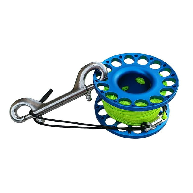 jinwen Lightweight Dive Wreck Cave Reel Scuba Diving Finger Spool with 30m/100ft Line, Blue