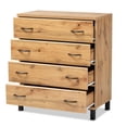 thumbnail image 1 of Baxton Studio Maison Wotan Chêne Brun Fini Bois Commode de Rangement 4 Tiroirs, 1 of 8