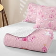 thumbnail image 4 of Erosebridal Girls Unicorn Bed Spread Queen,Cartoon Pink Princess Castle Queen Coverlet Set For Kids,3-Piece, 4 of 7