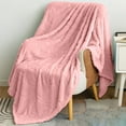 thumbnail image 4 of Pink Blanket Flannel Jacquarded Blanket Sofa Cover Blanket With Taffeta Material, Multifunctional Use And Polyester Construction For Office And Home Nap 27.56X39.37X0.1In 1Lb, 4 of 7