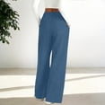 thumbnail image 5 of Women's High Waisted Jeans, Straight Leg Elastic Waist Pull On Jeans, Stretchy Relaxed Fit Denim Pants with Pockets, Fashion Casual Jeans for Daily Wear Blue XXL, 5 of 7