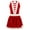 Red, variant on YIZYIF Kids Girls Santa Claus Costume Velvet Shiny Sequins Ballerina Leotard Dress Hollow Back Figure Roller Skating Dress Red 14