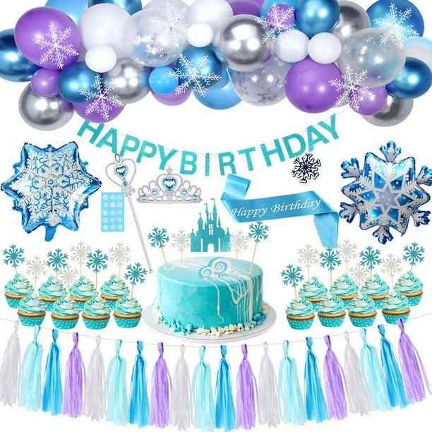 Décoration de gâteau de fête d'anniversaire Frozen pour enfants