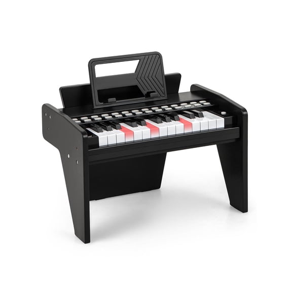 Demi Bonn Black 25-Key Piano Keyboard, Music Enlightenment, Adjustable Speed & Volume, Energy-Saving Mode