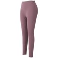 thumbnail image 2 of Pantalones de yoga de talle alto para mujer, control de barriga, entrenamiento, fitness, pantalones de nailon, accesorio deportivo, color rosa sucio, 2 of 8
