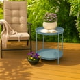 thumbnail image 5 of LIFERECORD 2-Tier Round Metal End Table with Removable Tray – Small Space-Saving Side Table for Living Room, Bedroom, Balcony, Patio, Blue, 5 of 6