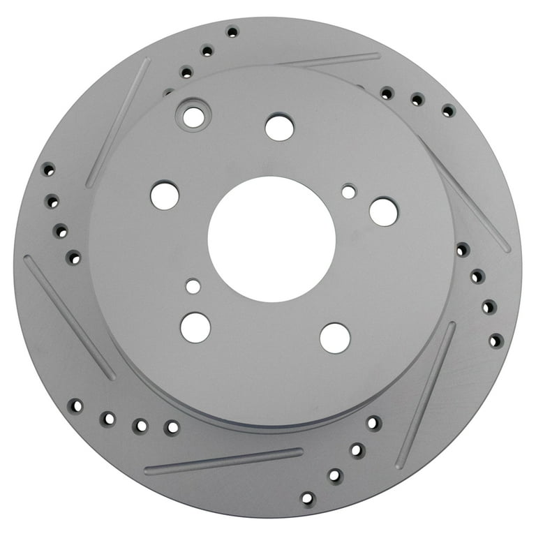 TRQ Rear Performance Brake Rotors Set Solid Premium G-Coated