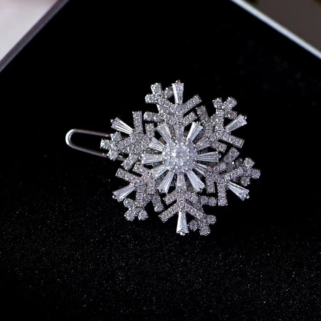 Anillo de copo de nieve de doble capa giratorio, anillo lleno de diamantes, anillo abierto elegante exagerado, lujo ligero para mujer