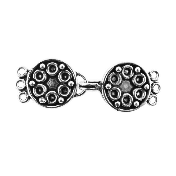 CSF-232 Silver Overlay Multi Strand Clasp With 3 Hole