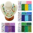 thumbnail image 3 of 2mm/3mm 6-color Glass Millet Beads Handmade Bracelet Set Box 8-grid Solid Color Painted Rice Beads Bracelet Accessories, 3 of 8