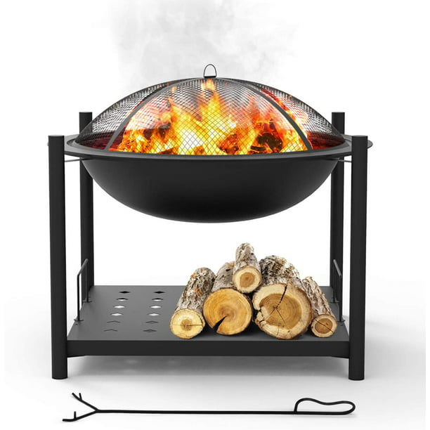 Portable Outdoor Wood Fire Pit 2 In 1, Outdoor Fire Pit Cooking Tools