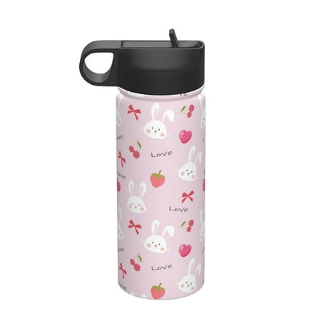 

Goofa Love Rabbit for Insulated Kettle 18oz Water Bottle Insulated Tumbler with Handle & Flip Straw - Fits in Cup Holder Leak Resistant Tumbler