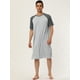 thumbnail image 3 of Camisón para hombre Ropa de dormir Mangas raglán Comfy Lounge Pijamas suaves Camisa de dormir suelta Camisón gris L, 3 of 6
