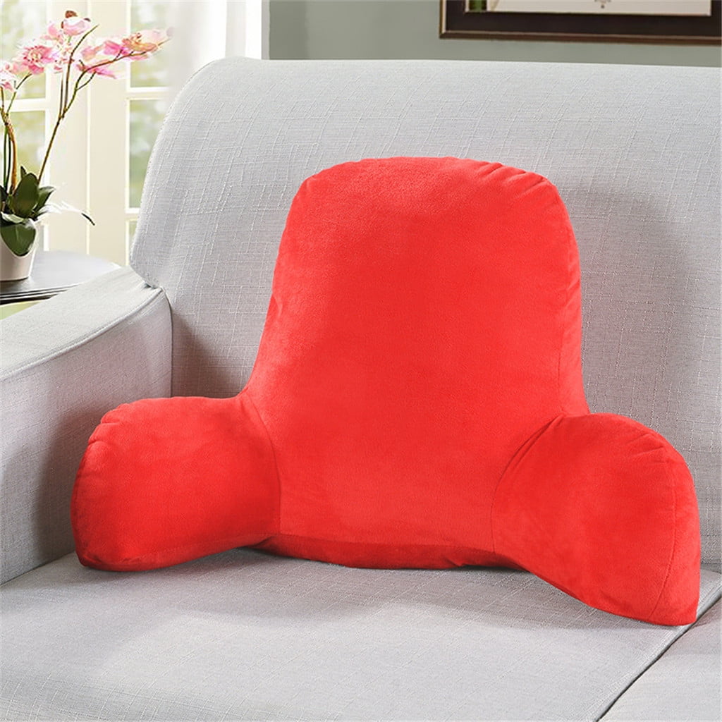 Plush Big Backrest Reading Rest Pillow Lumbar Support Chair Cushion with Arms Home & Garden Pillow Case