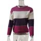 thumbnail image 5 of Qarigey Blusa de manga larga con cuello en la parte de la raya del bloque del color del suéter de las mujeres Prendas para la parte del cuerpo Violeta XXL, 5 of 5