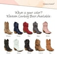 thumbnail image 6 of Charles Albert Modern Western Cowboy Boots for Women Fashion Cowgirl Boots Pull Up Low Heel Mid-Calf Boots, 6 of 7