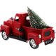 thumbnail image 3 of Modelo de camión vintage rojo adornos navideños adornos de automóvil de metal decoración de escritorio clásico juguete con árbol de Navidad para la oficina en casa, 3 of 7