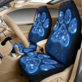 thumbnail image 3 of Xixirimido Car Seat Covers Front Seats Only with Belt Covers Armrest Box Cover 5Pcs Set for SUV Sedan Van Truck PU Leather Seat Protector Automotive Accessories, Blue Paw Galaxy, 3 of 8