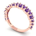 thumbnail image 2 of 0.98 ctw Wedding Band for Women - 18K Rose Gold Natural Amethyst Stackable Eternity Ring, 2 of 6