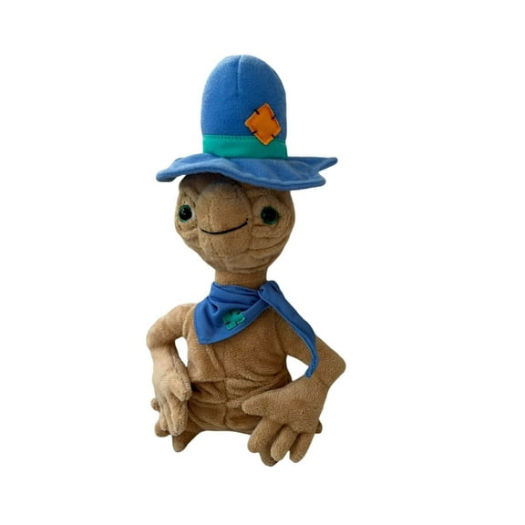 Blue Cowboy Hat & Scarf ET Extra-Terrestrial E.T Plush Doll Gift NEW 8” Holiday