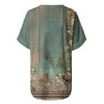 thumbnail image 5 of WXLWZYWL Women's Loose Tops Crewneck Print Tees Short Sleeve T Shirt Blouse Loose Tops Green, 5 of 5