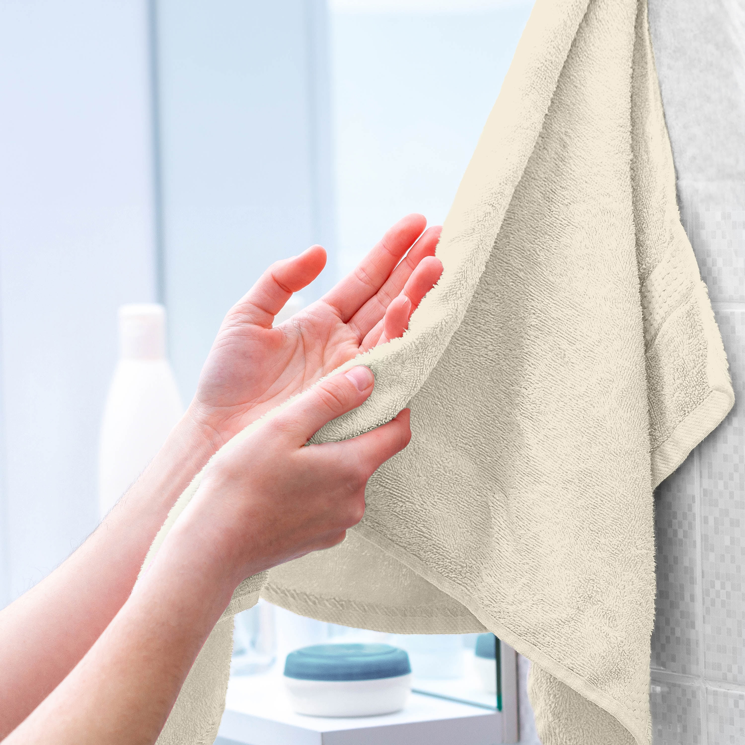 Martex Easy Living 6-Piece Cotton Towel Set, Soft & Quick-Dry Towels, Ivory