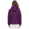 thumbnail image 3 of Wantdo Women's Puffy Coat Lightweight Recycled Fleece Jacket Puffer Jacket with Hood Dark Purple 2XL, 3 of 7